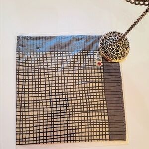 Brighton Cream and Black Grid Pattern Scarf